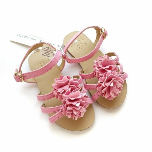 New Janie Jack Pink Sandals 7 - Picture 1 of 5